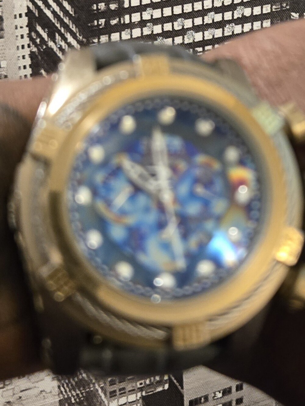Invicta Two-Tone Blue Dial Chronograph Watch